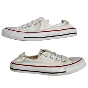 Converse Chuck Taylor All Star Shoreline Canvas Sneakers Womens 9 White Slip On